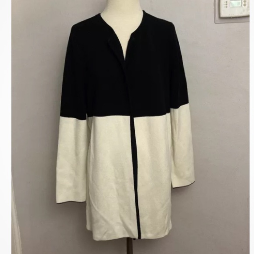 9-28 Talbots Color Block Cardigan Sweater Open Cotton blend Large